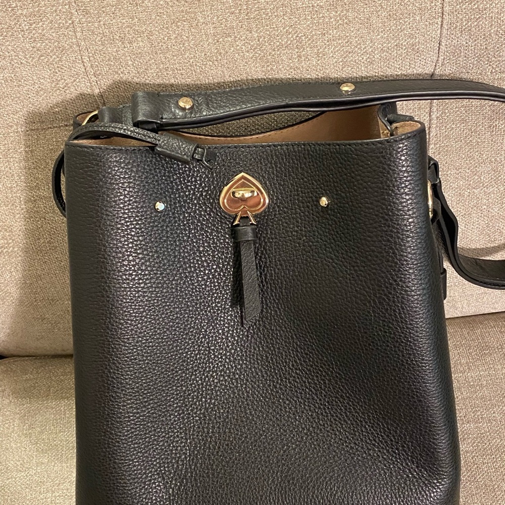 Kate Spade Black Textured Leather Shoulder Bag